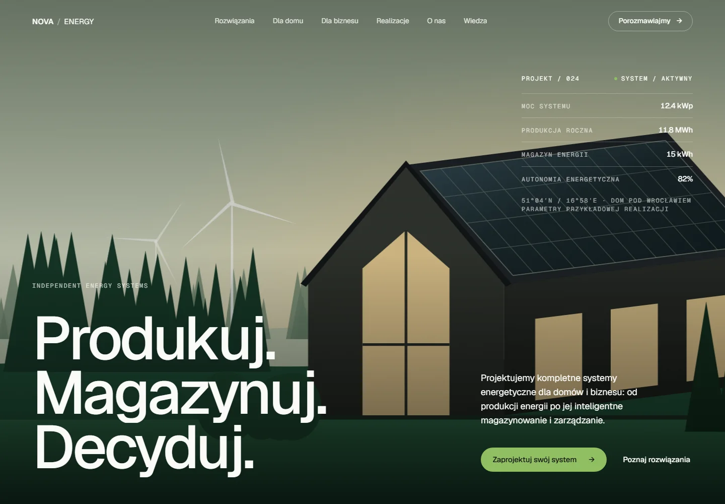Zrzut strony głównej: Nova Energy